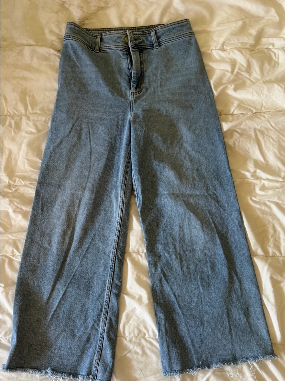 ANTONIO MELANI Wide-Leg Light Blue Denim Jeans